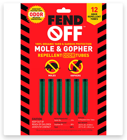 Luster Leaf Fend Off Mole and Gopher Organic Odor Tubes Repellent