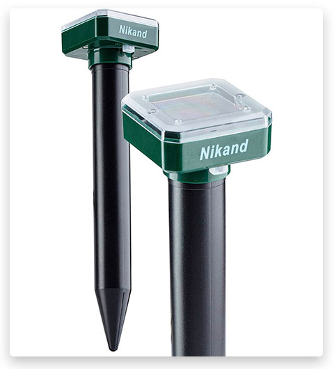 NIKAND Gopher Repellent Ultrasonic Solar Powered Mole Repellent Stakes