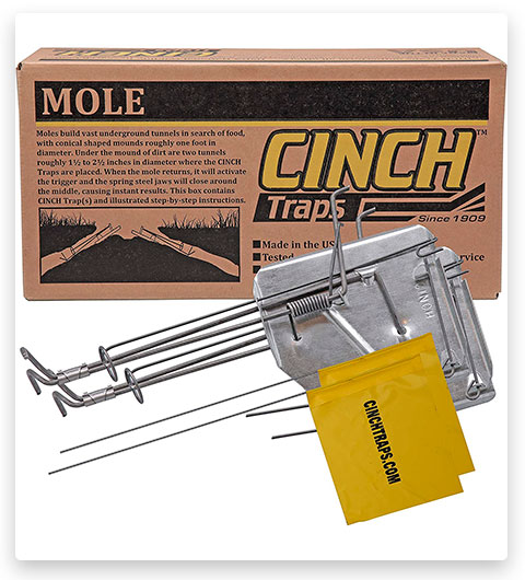 Cinch Mole Trap with Tunnel Marking Flag