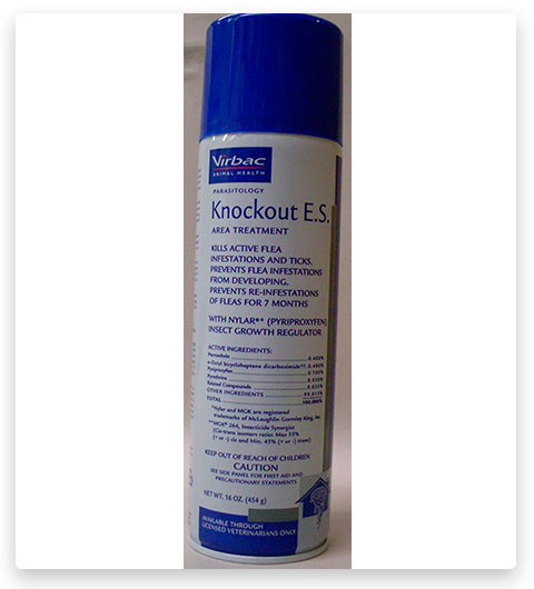 Virbac Knockout E.S. Area Flea Treatments for Home, Spray para alfombras
