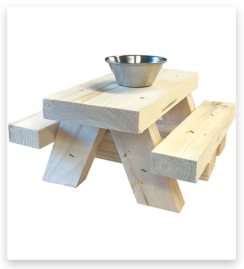 Squirrel Feeder for Outside Picnic Table with Cup Feed for Squirrel Food