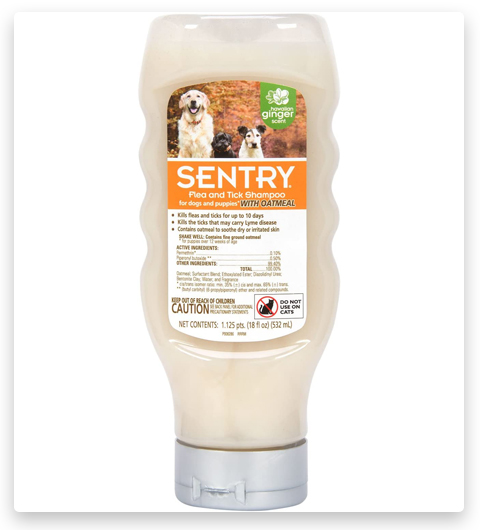 SENTRY Shampoo antipulci e antizecche alla farina d'avena per cani