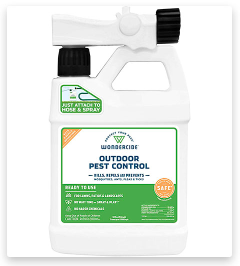 Wondercide Spray para el control de plagas en exteriores Tratamientos contra las pulgas para el hogar con aceites esenciales naturales