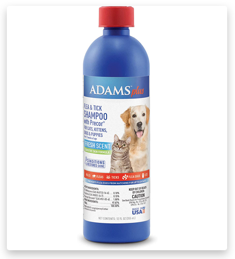 Adams Plus Flea & Tick Shampoo with Precor