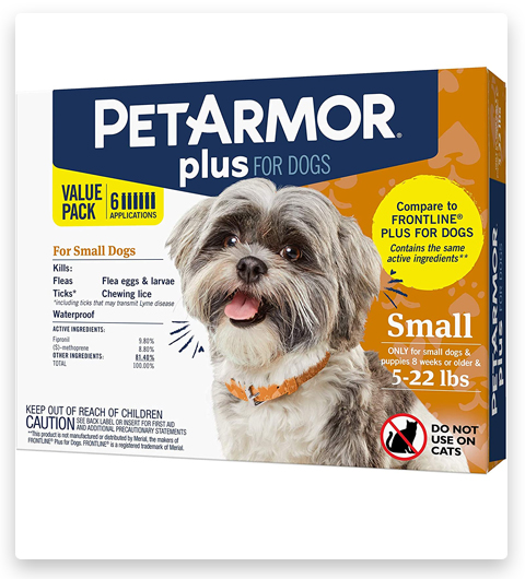 PETARMOR Plus for Dogs Flea and Tick Prevention for Dogs, 6 Count