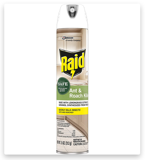Raid Ant and Roach Killer, Insecticide Aerosol Spray with Essential Oils