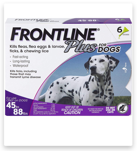FRONTLINE Plus Flea and Tick Treatment for Dogs 45-88 Pounds