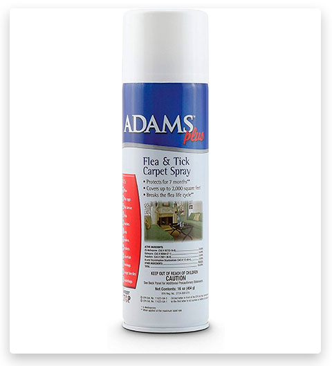 Adams Plus Tratamientos contra las pulgas para el hogar y Spray para alfombras con garrapatas