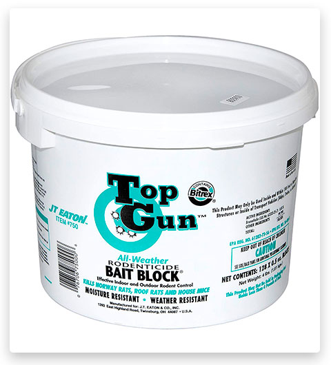 JT Eaton 750 Top Gun All Weather Rodenticide Squirrel Bait Block with Stop-Feed Action and Bitrex