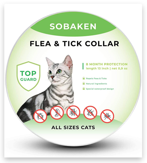 SOBAKEN Flea and Tick Prevention for Cats, Natural Flea Collar For Cats