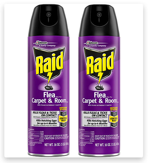 Raid Flea Tratamientos contra las pulgas para el hogar - Spray antipulgas para alfombras y habitaciones