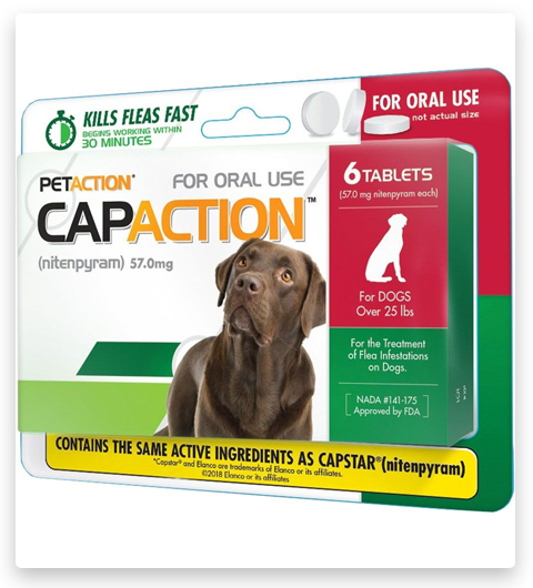 CapAction Trattamento orale per le pulci per cani di taglia grande