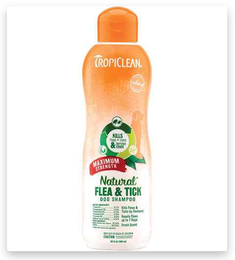 TropiClean Natural Tick & Flea Shampoo for Dogs with Cedarwood & Lemongrass Oil