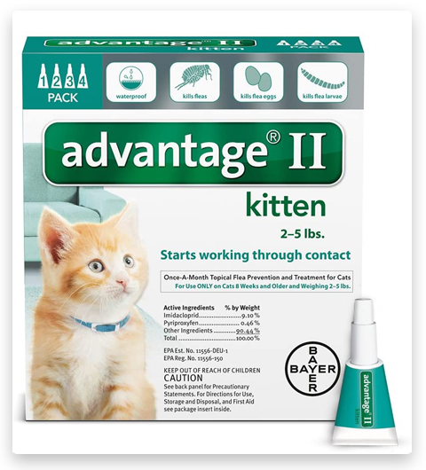 Traitement contre les puces Advantage II de Bayer pour chats et chatons