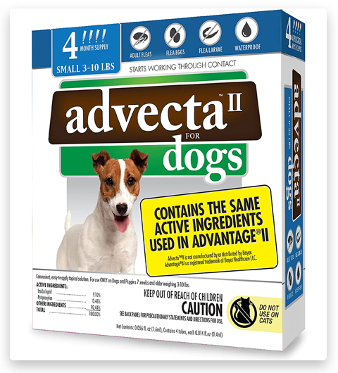 Advecta II Traitement topique contre les puces et les tiques, contrôle des puces et des tiques pour les chiens