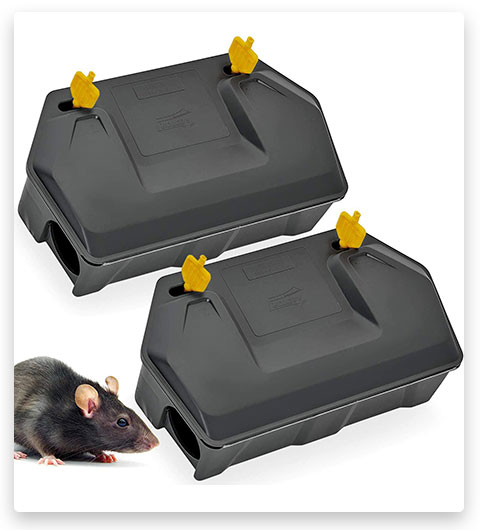 Estación de cebo para ratas 2 Pack - Estación de cebo para roedores con llave