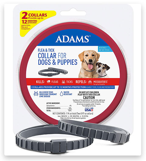 Adams Floh- und Zeckenhalsband für Hunde und Welpen