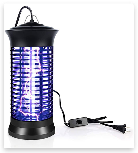 BUGSMSKTE Insecticide d'intérieur avec interrupteur, lampe électrique mortelle avec lumière UV Piège à abeilles de charpente