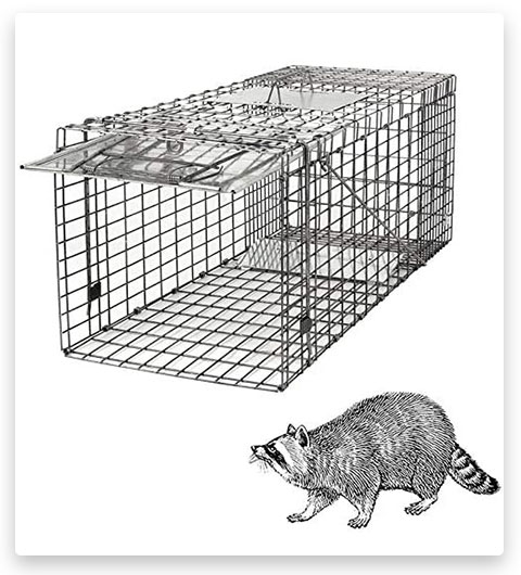 HomGarden Live Animal Cage Rabbit Trap 32'' Steel Humane Release Rodent Cage for Rabbits