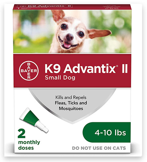 K9 Advantix II Floh- und Zeckenschutz für kleine Hunde, 4-10 Pfund