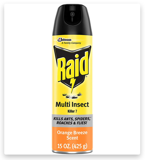 Raid Multi Insect Killer, tue les fourmis, les araignées, les cafards et les mouches.