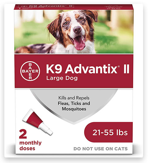 K9 advantix II Prévention contre les puces et les tiques pour les grands chiens, 21-55 livres