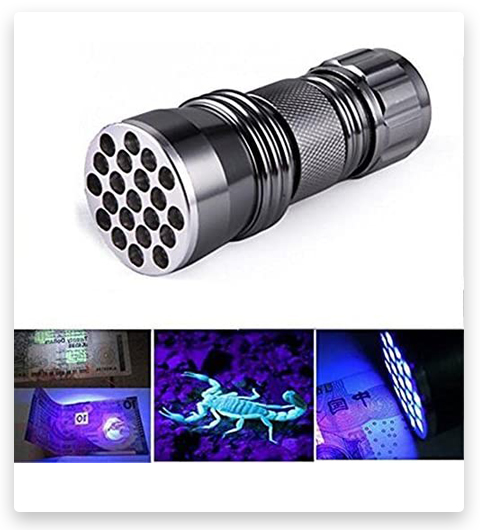 LINGSFIRE UV Ultra Violet Blacklight Pocket Flashlight for Spotting Scorpions and Bed Bugs