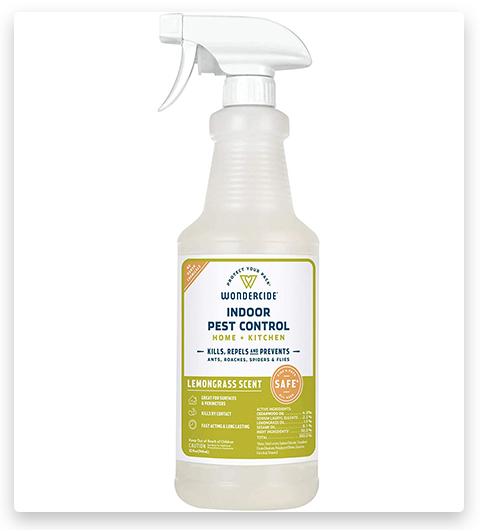 Wondercide Natural Products - Spray para el control de plagas en interiores para el hogar y la cocina - Hierba de limón
