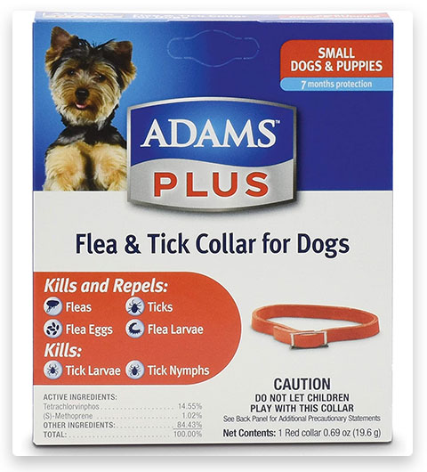 Collar Adams Plus contra pulgas y garrapatas para perros pequeños