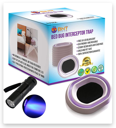 Bny Gifts Trappola per cimici da letto, con cuscinetti antiscivolo e luce nera