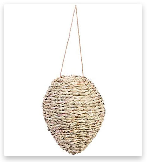 Evergreen Garden Woven Reed and Rope Hanging Wasp Deterrent 