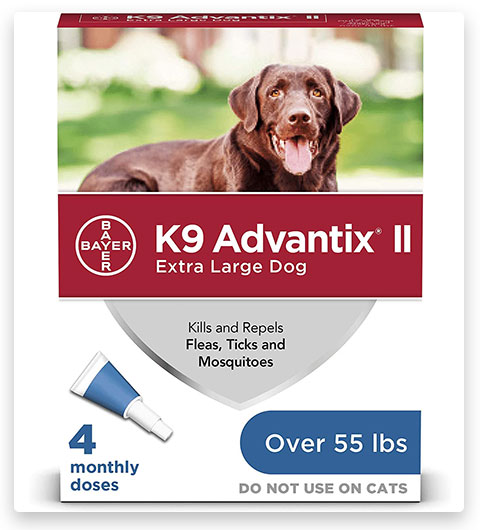K9 Advantix II Flea and Tick Prevention for Extra-Large Dogs, Over 55 Pounds 