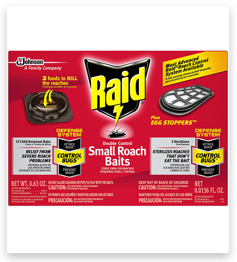 Raid Double Control Small Roach Trap Baits Plus Egg Stopper