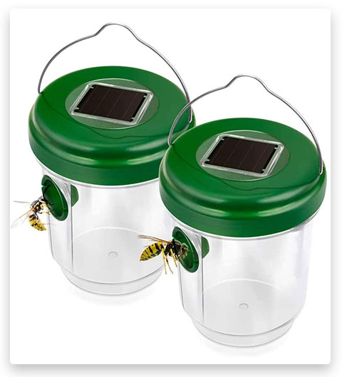 XERGUR Wasp Trap, Portable Waterproof Solar Powered Carpenter Bee Trap