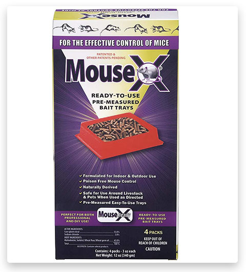 EcoClear MouseX, pellet velenoso per topi completamente naturale, non tossico e umano.