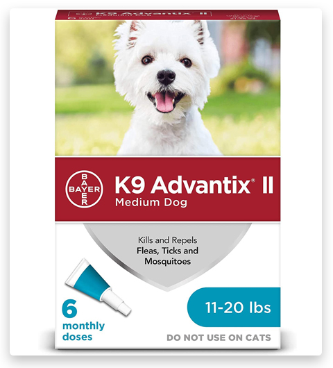 K9 advantix II Prevención de pulgas y garrapatas para perros medianos