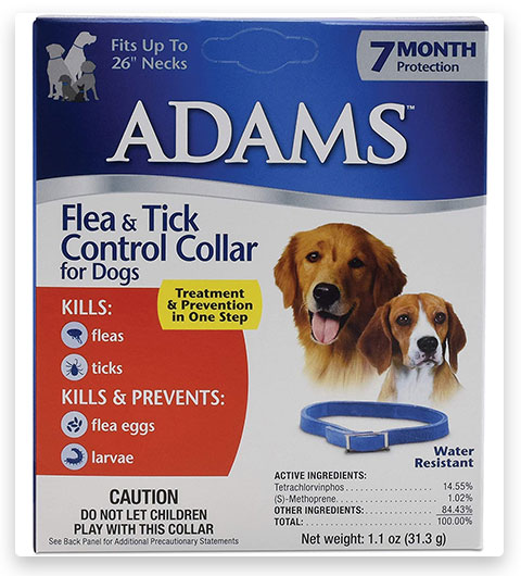 Collar Adams de prevención de pulgas y garrapatas para perros