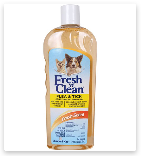 Lambert Kay Fresh 'n Clean Flea and Tick Conditioning Shampoo for Cats and Dogs