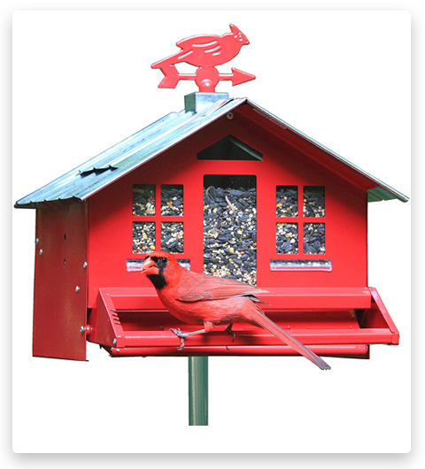 Perky-Pet Squirrel-Be-Gone II Country House with Weathervane Squirrel-Proof Bird Feeder