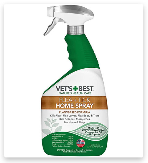 Vet's Best Spray domestico per la prevenzione di pulci e zecche