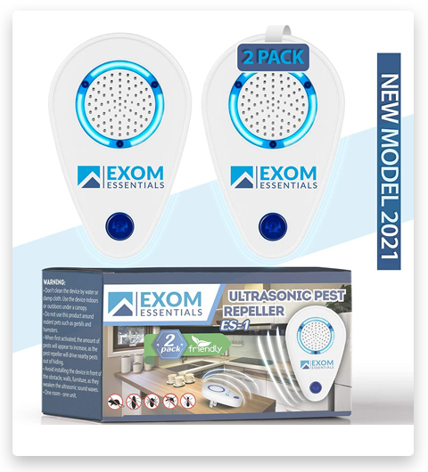 Exom Essentials ES-1 Ultrasonic Pest Repeller Wall Plug-in Roach Repellent