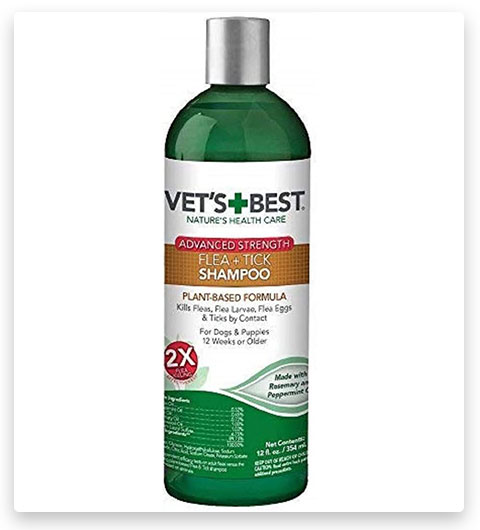 Shampooing pour chiens Vet's Best Advanced Strength Flea And Tick Prevention (prévention des puces et des tiques)