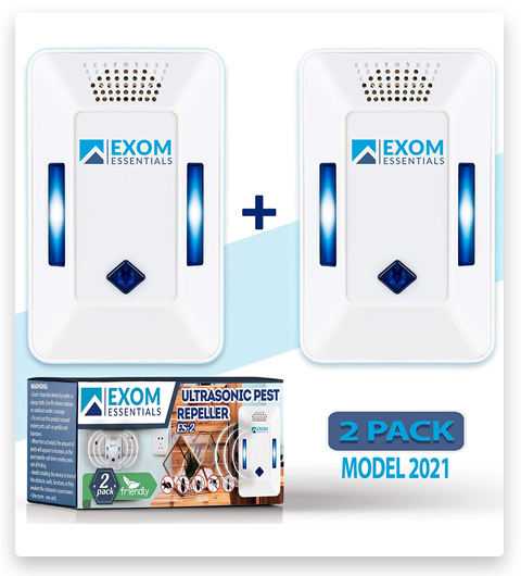 Exom Essentials ES-2 Ultrasonic Pest Repeller Wall Plug-in Roach Repellent