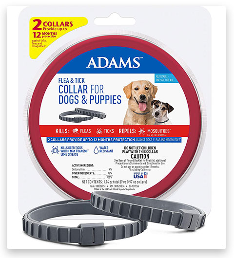 Adams Floh- und Zeckenhalsband für Hunde und Welpen