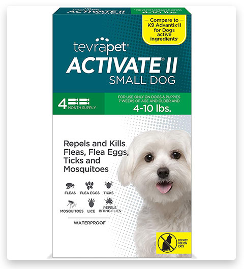 TevraPet Activate II Prévention contre les puces et les tiques pour les petits chiens