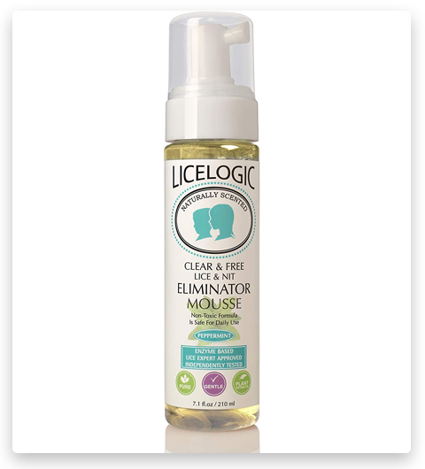 Licelogic Clear & Free Eliminator Mousse Naturally Destroys Head Lice Treatment