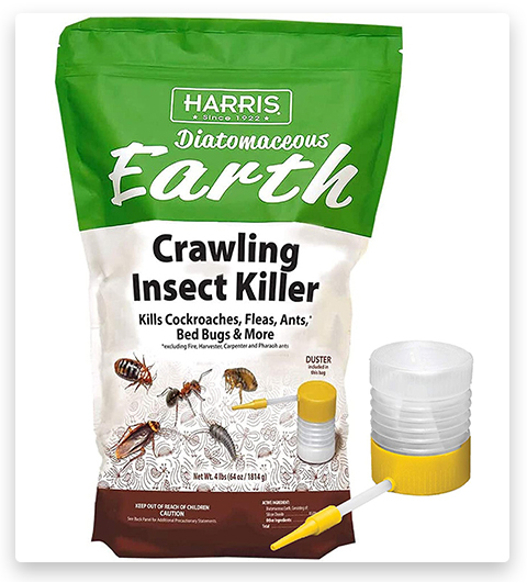 Polvo de tierra de diatomeas HARRIS para matar insectos rastreros y abejas