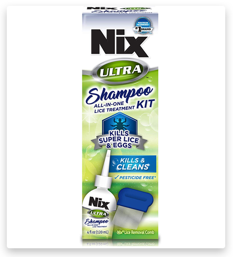 Nix Ultra Shampoo Trattamento Pidocchi All-in- Super e Pettine per la Rimozione delle Uova