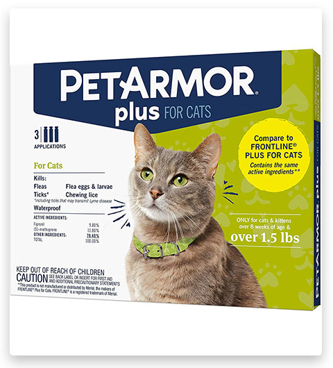 PetArmor Plus Flea & Tick Prevention Tick Collar for Cats with Fipronil