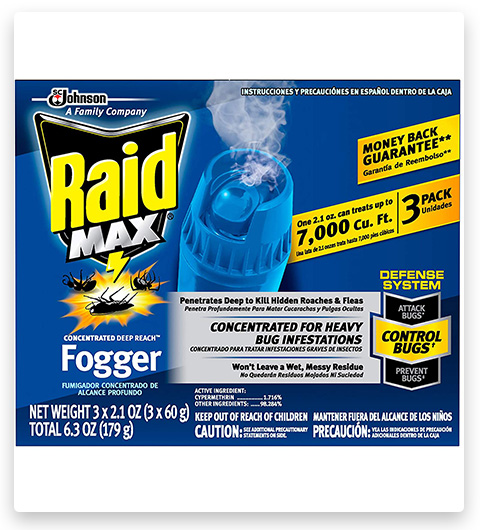 #3 Raid Max Indoor Fogger, Insect Killer for Mosquito, Ant, Roach, Spider, Flea